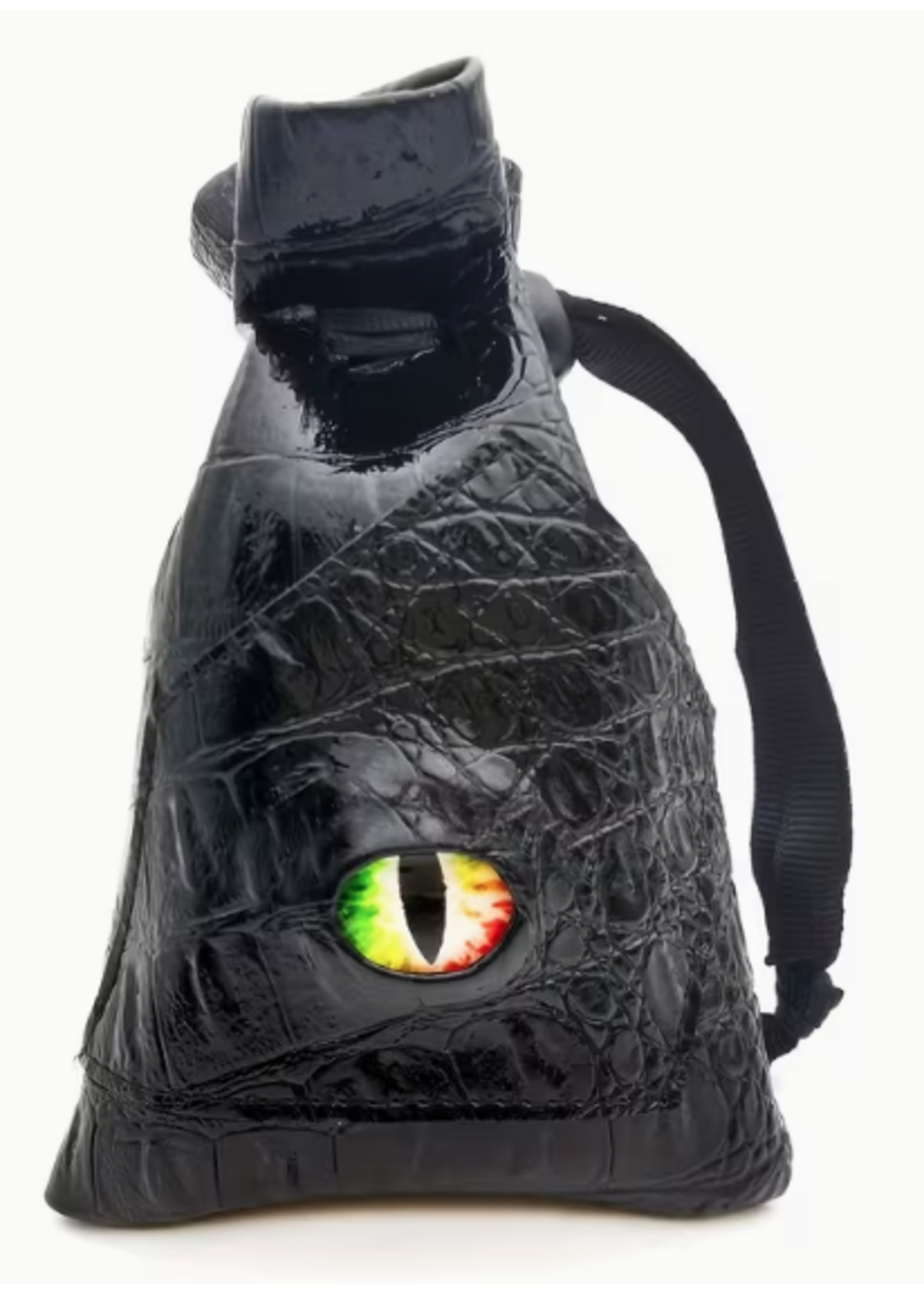 Dice Bag Black Leatherette Green Eye