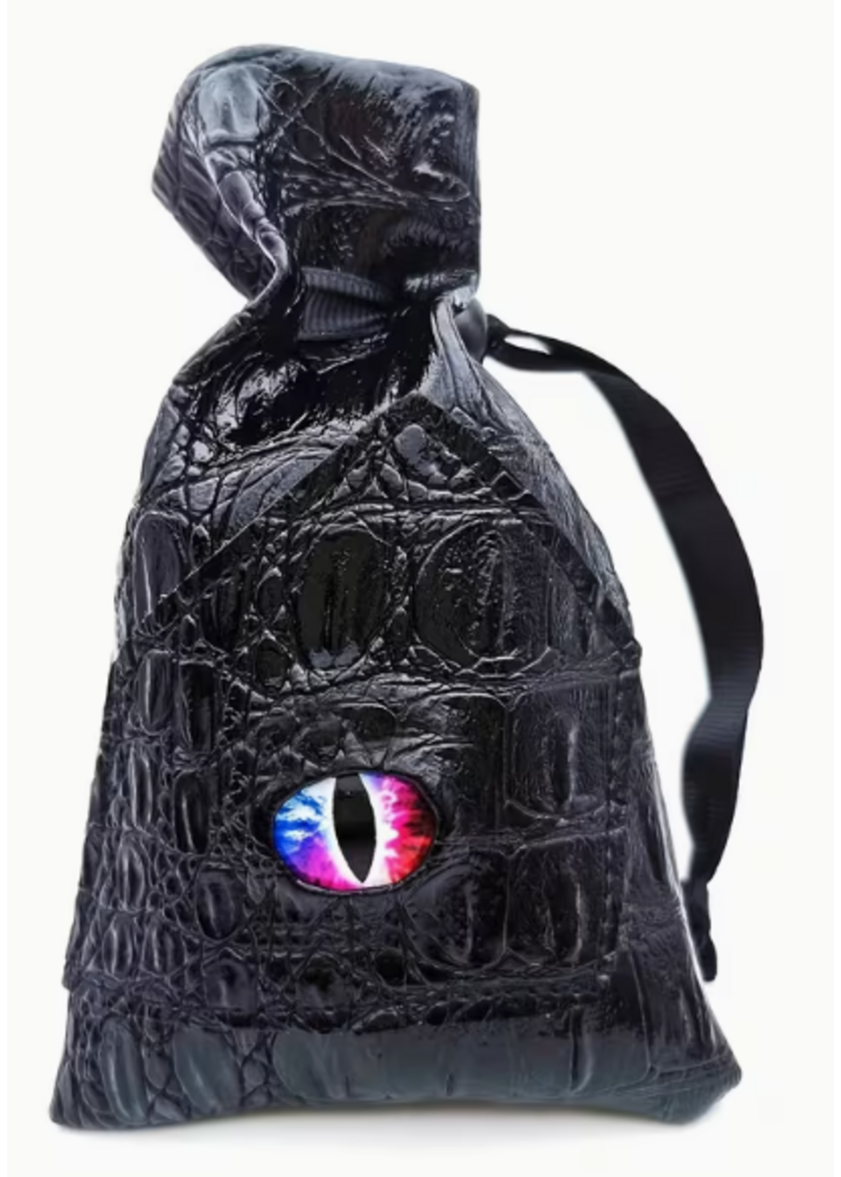 Dice Bag Black Leatherette Red Eye