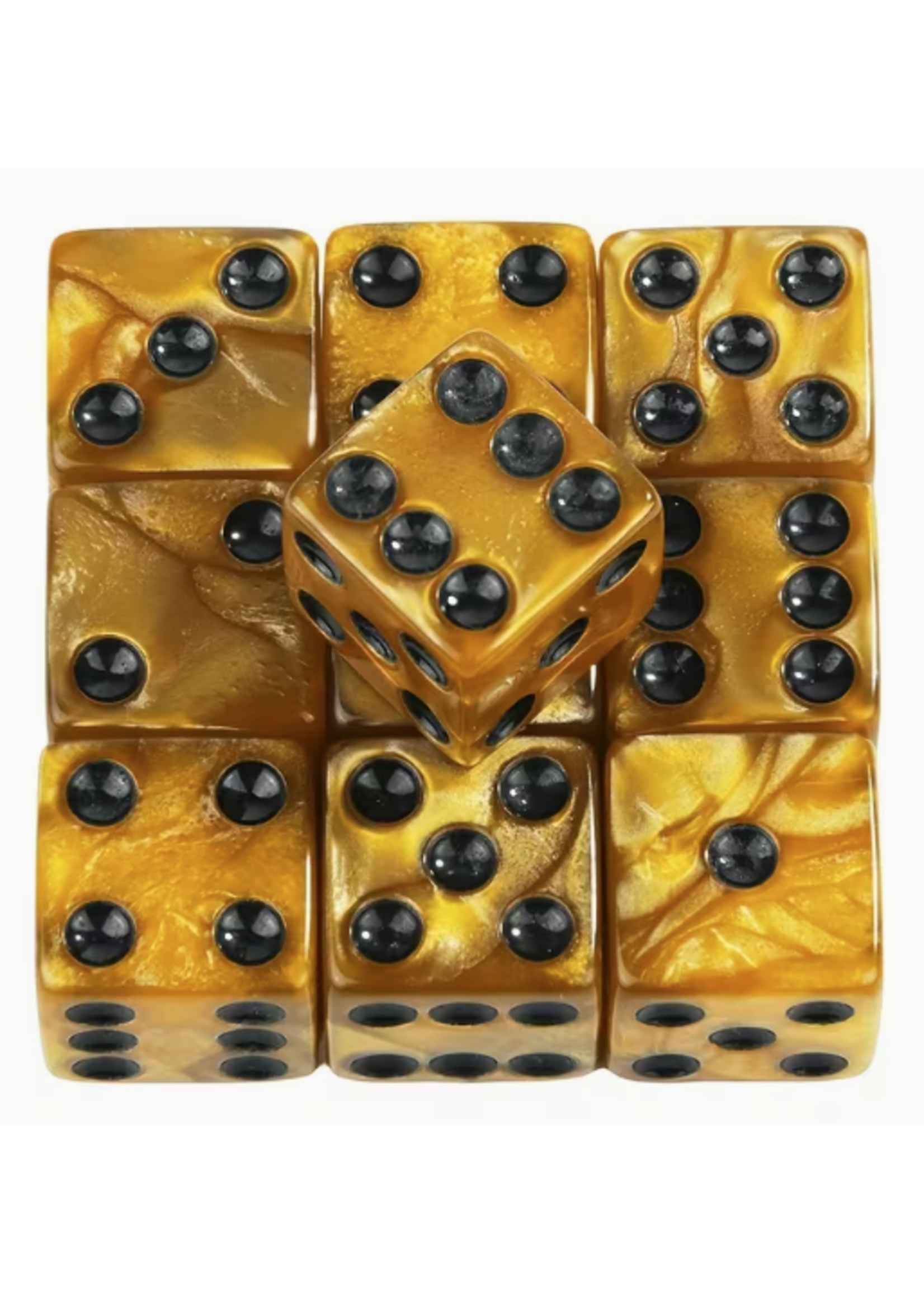 Dice 16mm 10pc Yellow Black