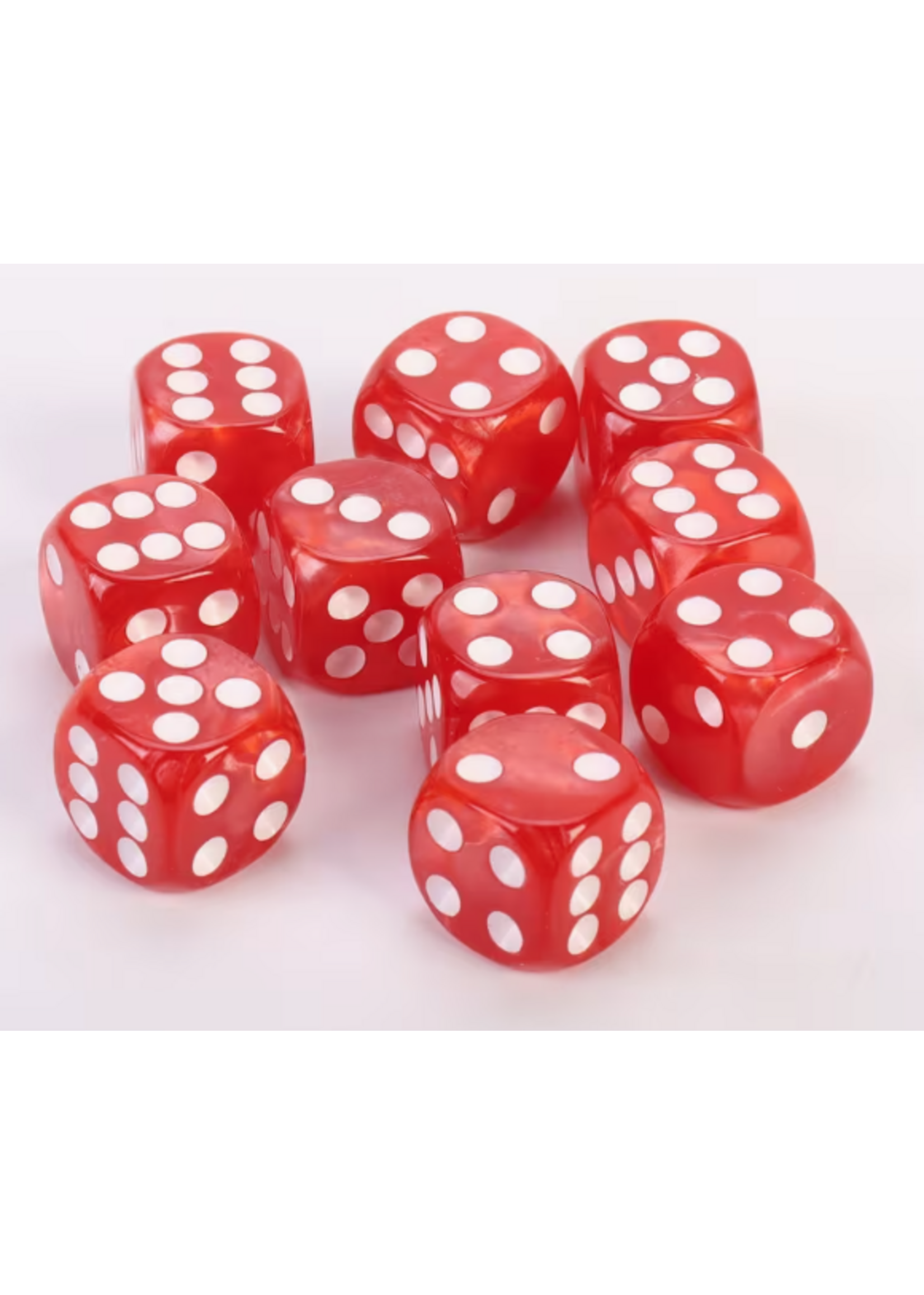Dice 16mm 10pc Red White