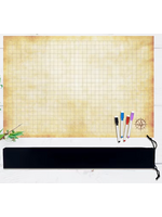 Erasable Board 2x3 ft - 1 Inch Squares with Cloth Carry Bag