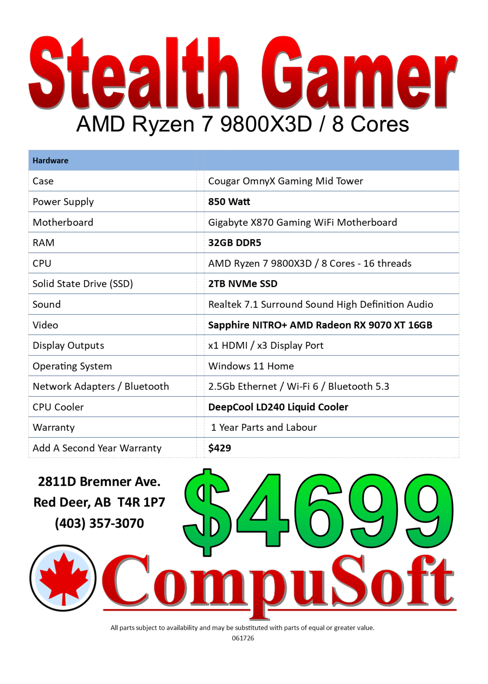 CompuSoft AMD Stealth Gamer