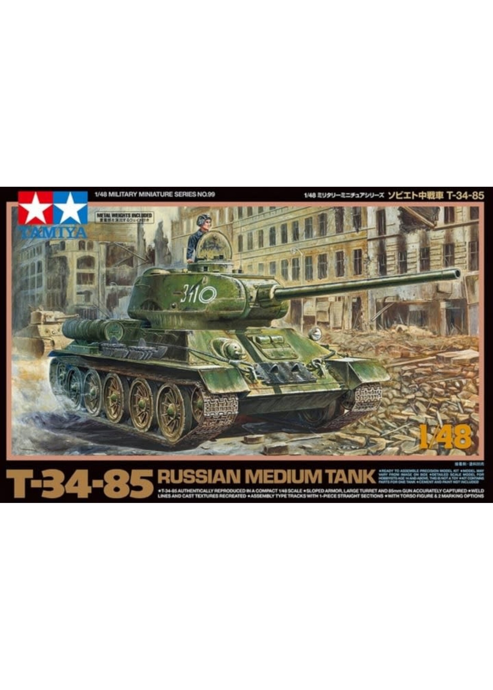 Tamiya TAM32599 Russian Medium Tank T-34-85 (1/48)