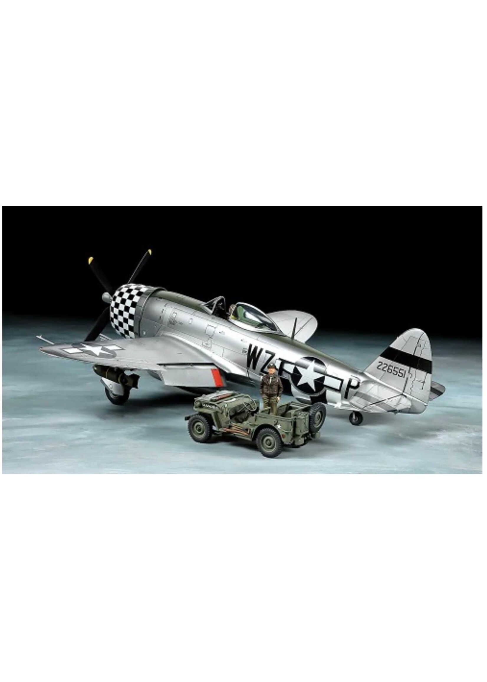 Tamiya TAM25214 P-47D Bubbletop and 1/4 Ton 4x4 Light Vehicle (1/48)
