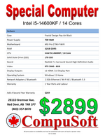 CompuSoft CS33697 Special Computer System (i5-14600KF RTX 5060)