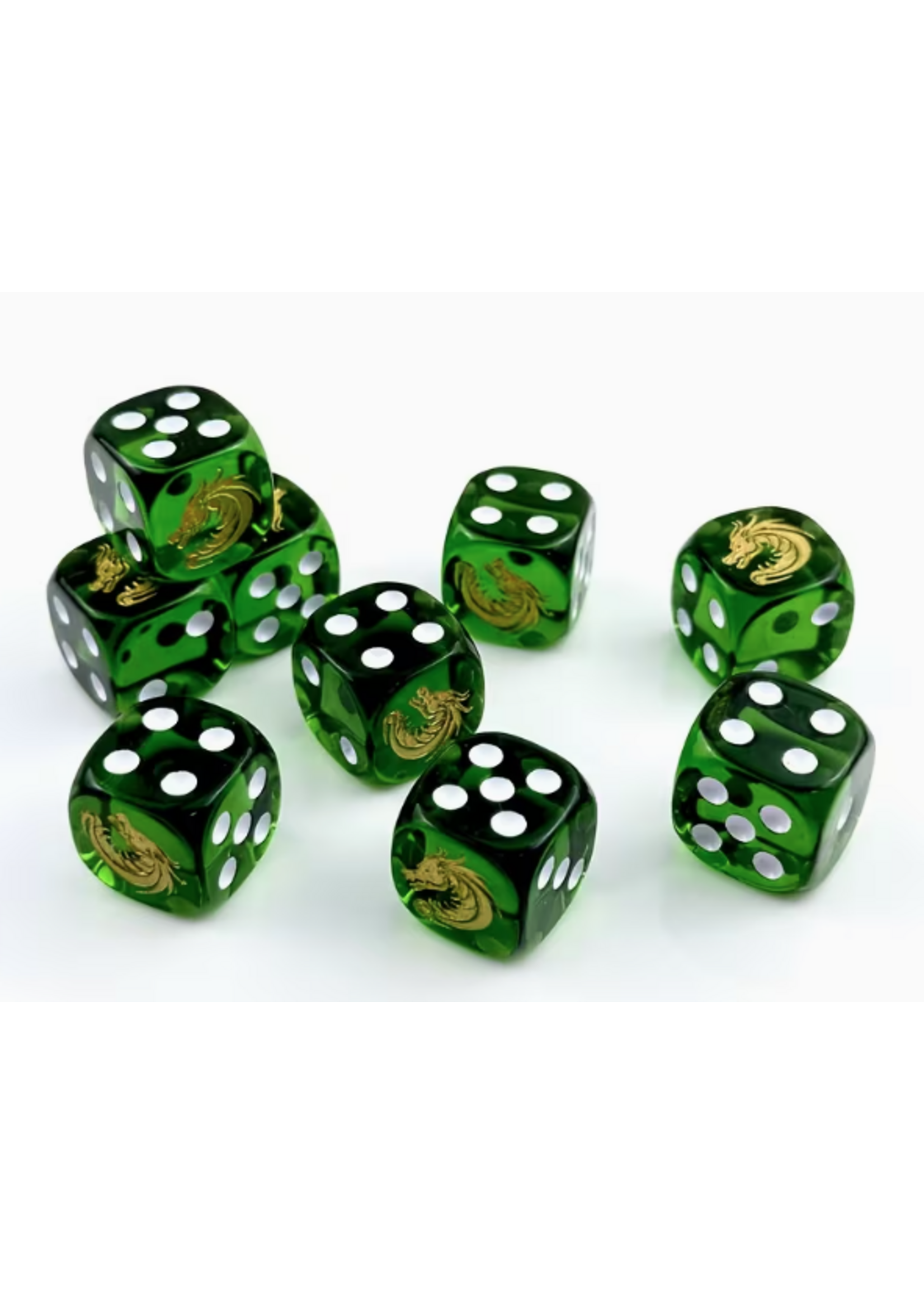 T3 16mm 12pc Translucent Green Dragon