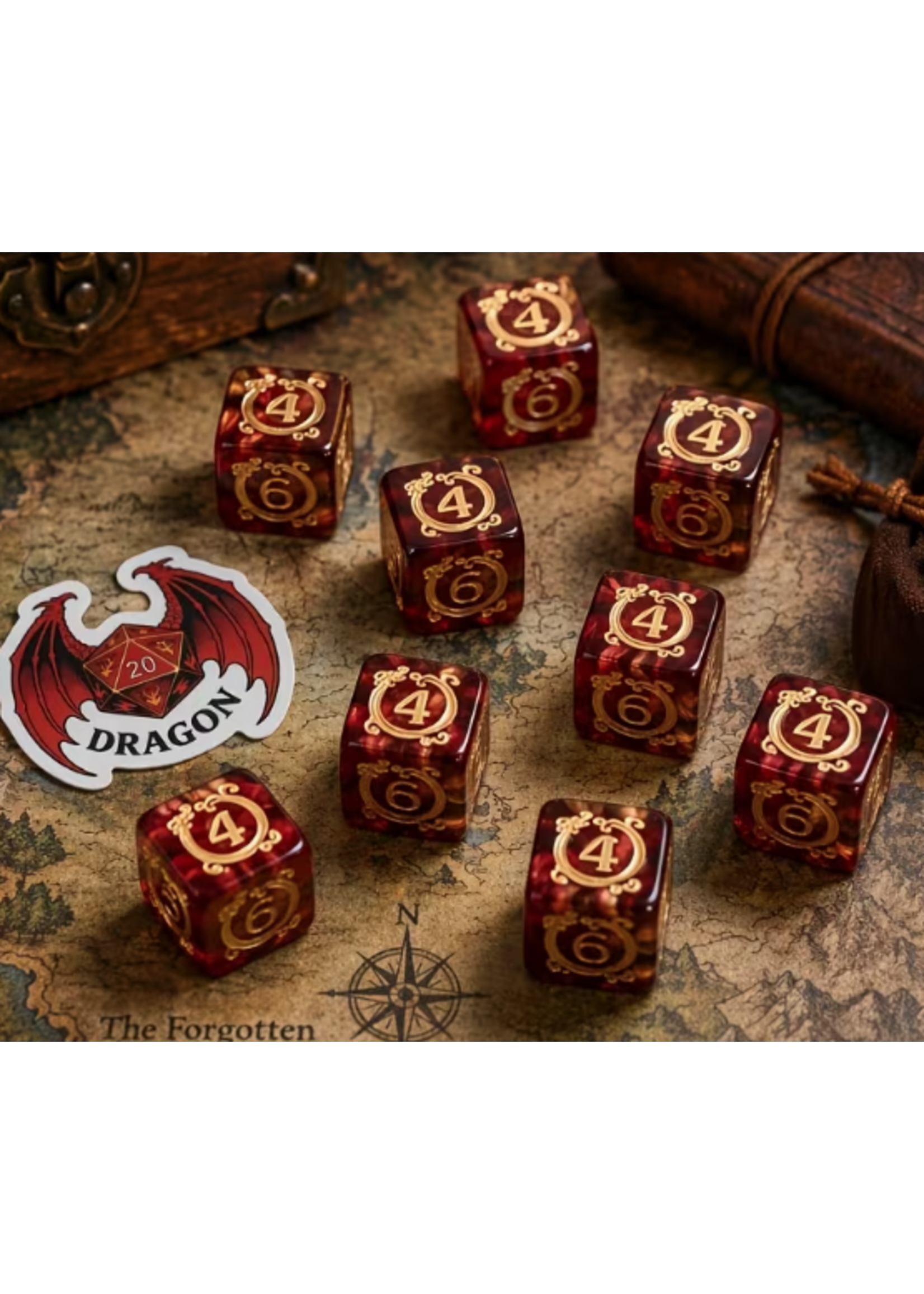 T2 16mm 10pc Dragon Red Gold