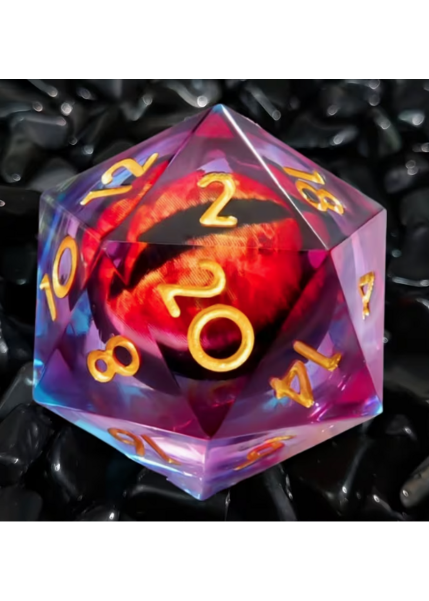 T2 29mm D20 Liquid Core Cats Eye Red Blue Gold