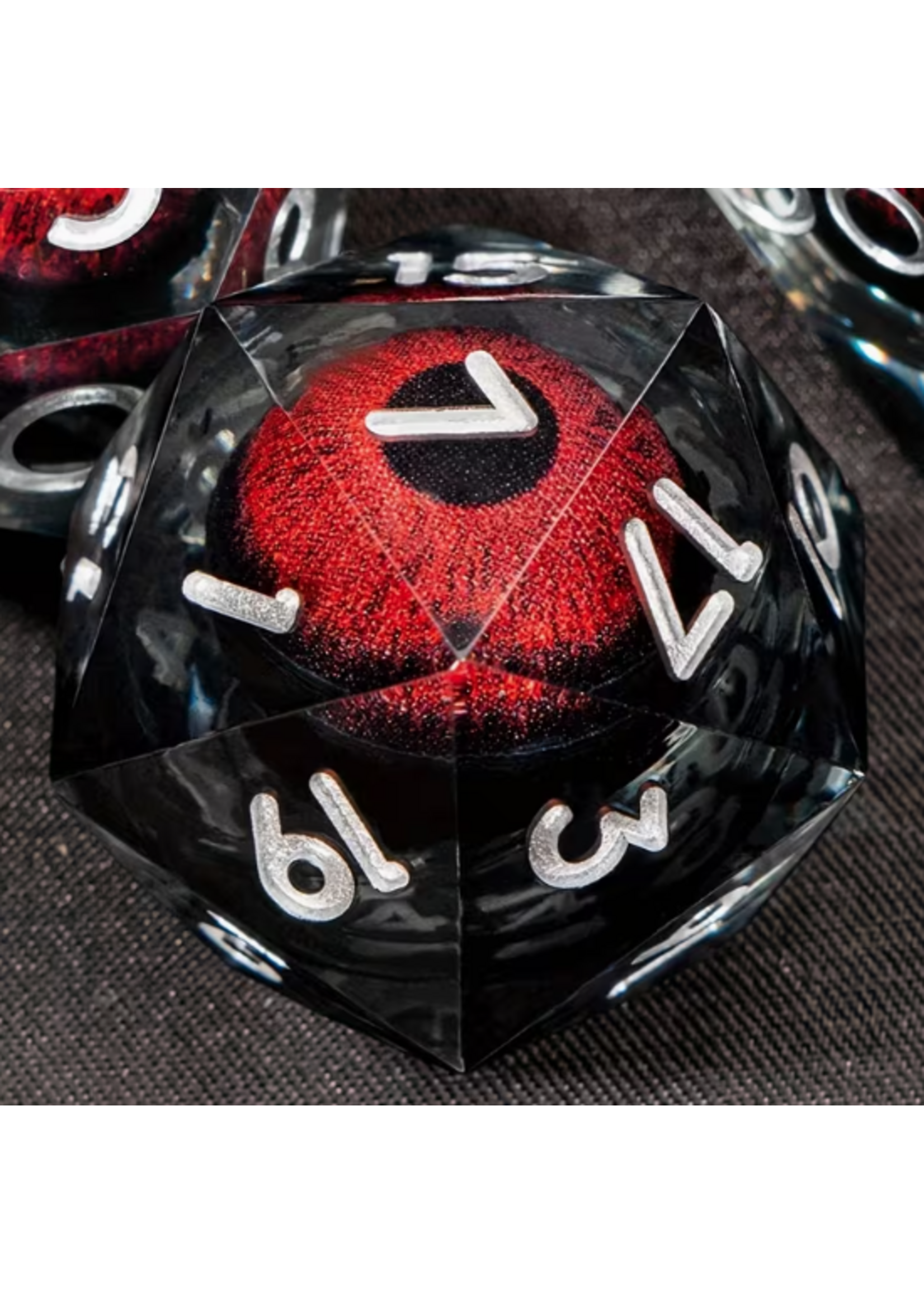 T2 29mm D20 Liquid Core Cats Eye Black Red Silver