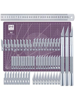 Cutting Mat with Knives + Blades + Ruler (65pc) Purple