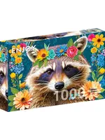 Enjoy Puzzle E2389 Floral Raccoon (Puzzle1000)