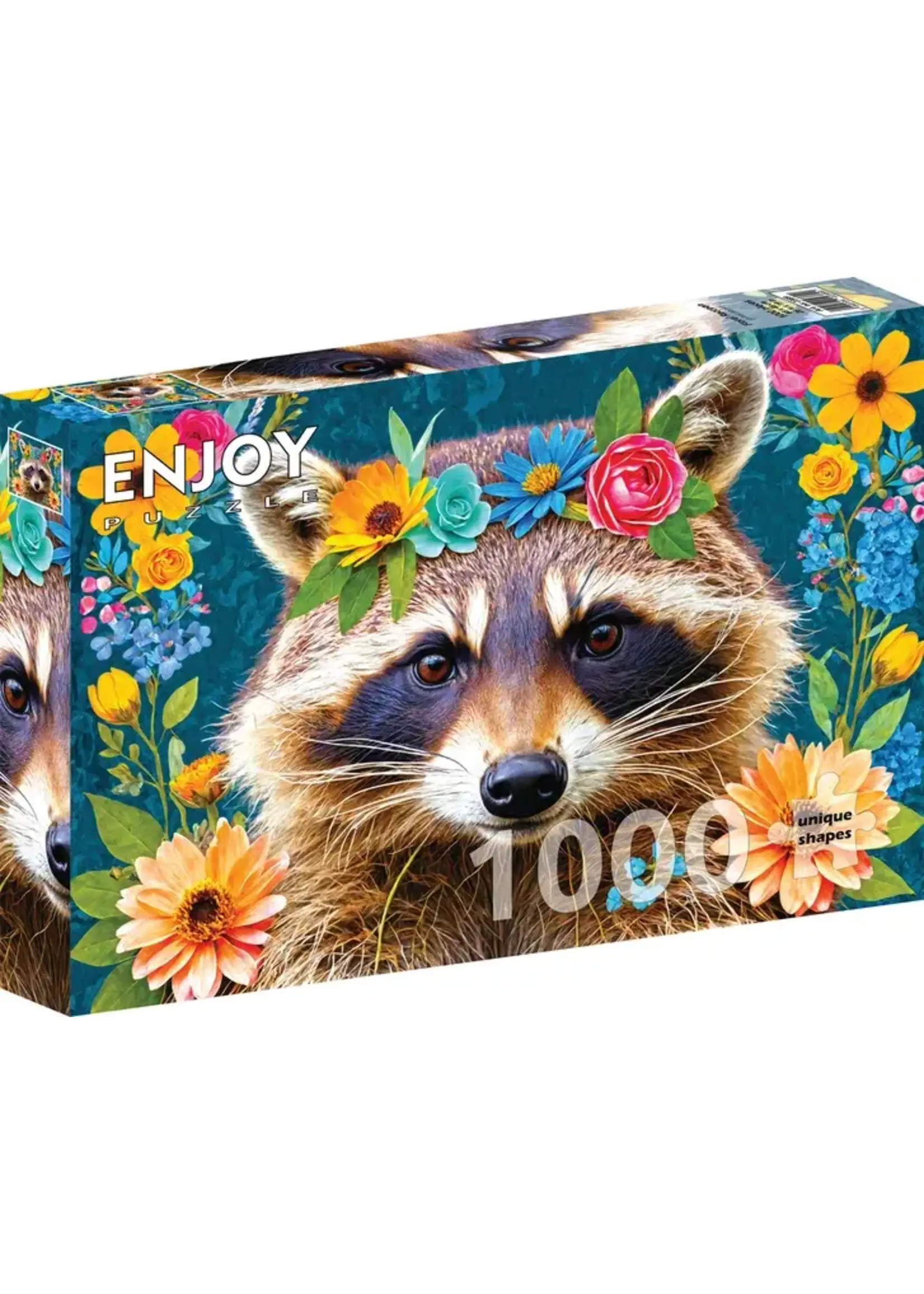 Enjoy Puzzle E2389 Floral Raccoon (Puzzle1000)