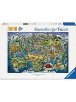 Ravensburger RAV12001738 Illustrated World Map (Puzzle5000)