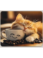 Mouse Pad 10x12 Inch Kitten and Coffee