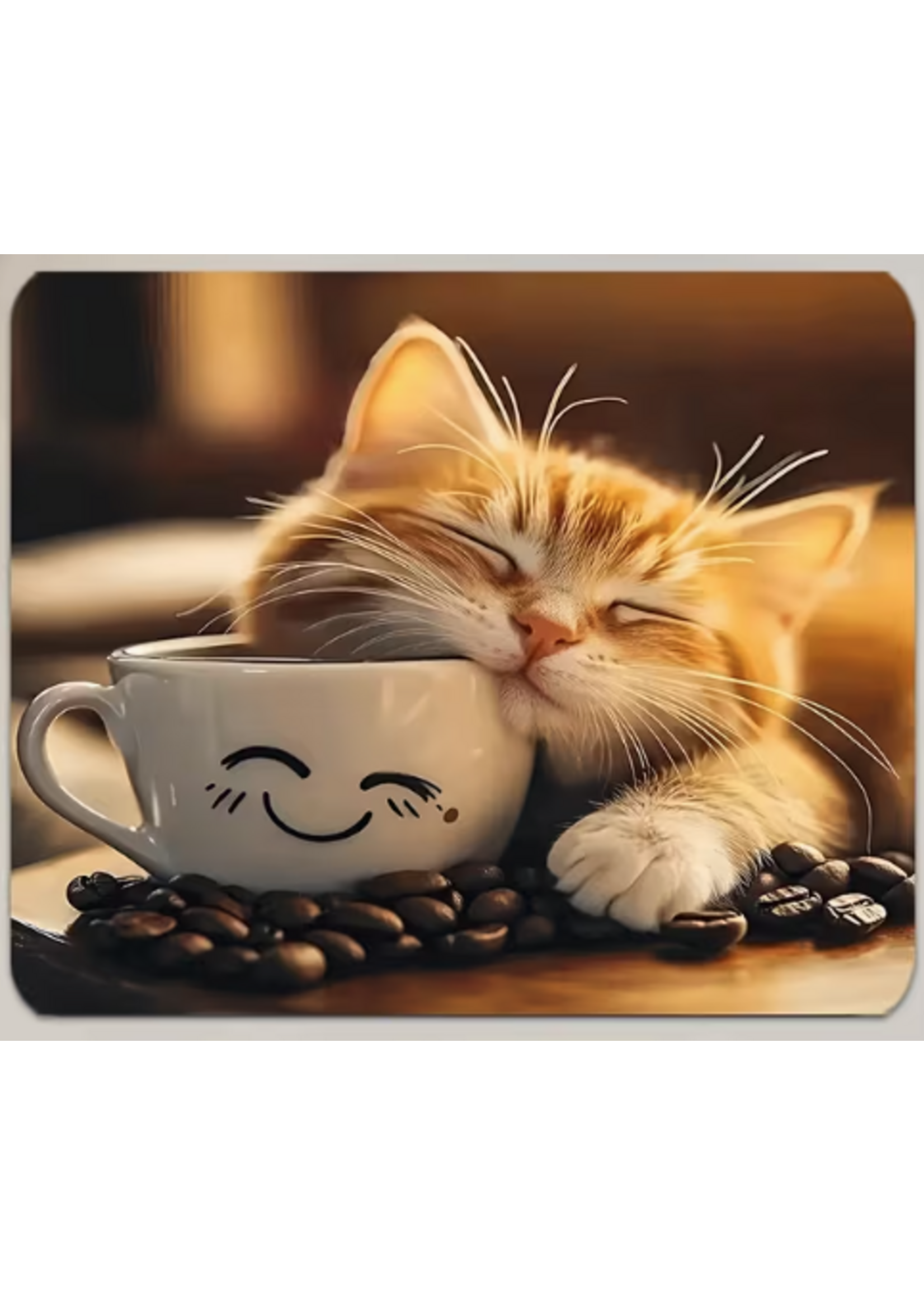 Mouse Pad 10x12 Inch Kitten and Coffee