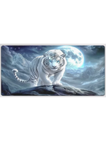 Mouse Pad 12x24 inch White Tiger Under Moon