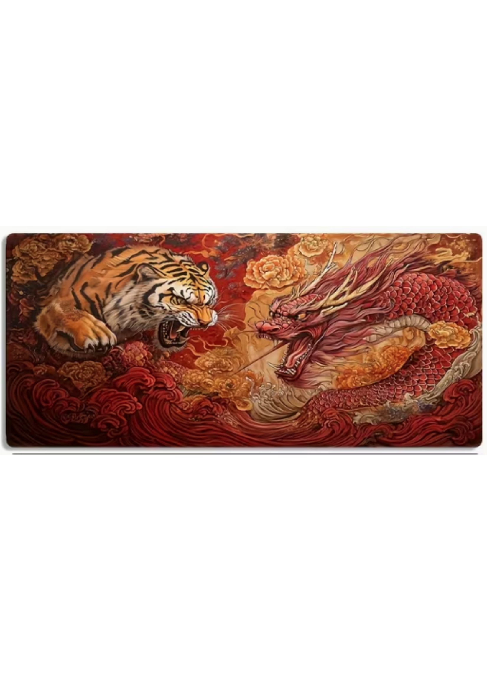Mouse Pad 12x32 Inch Tiger vs Dragon