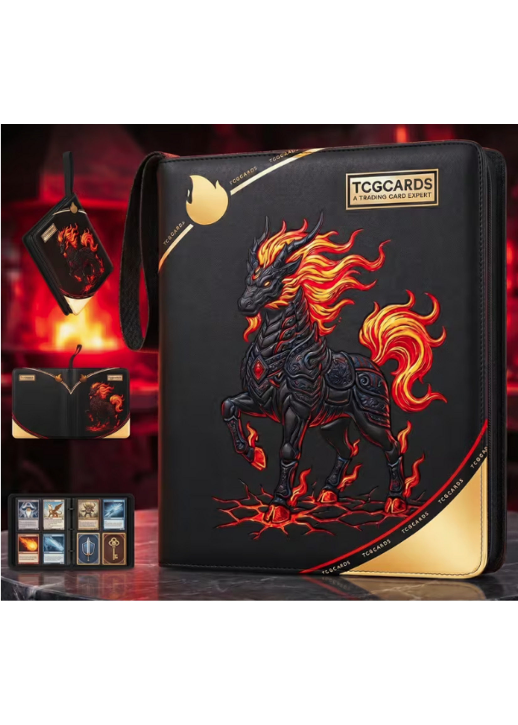 TCG Binder 400 Card Capacity Flame Horse