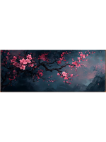 Mouse Pad 12x32 Inch Cherry Blossom Landscape