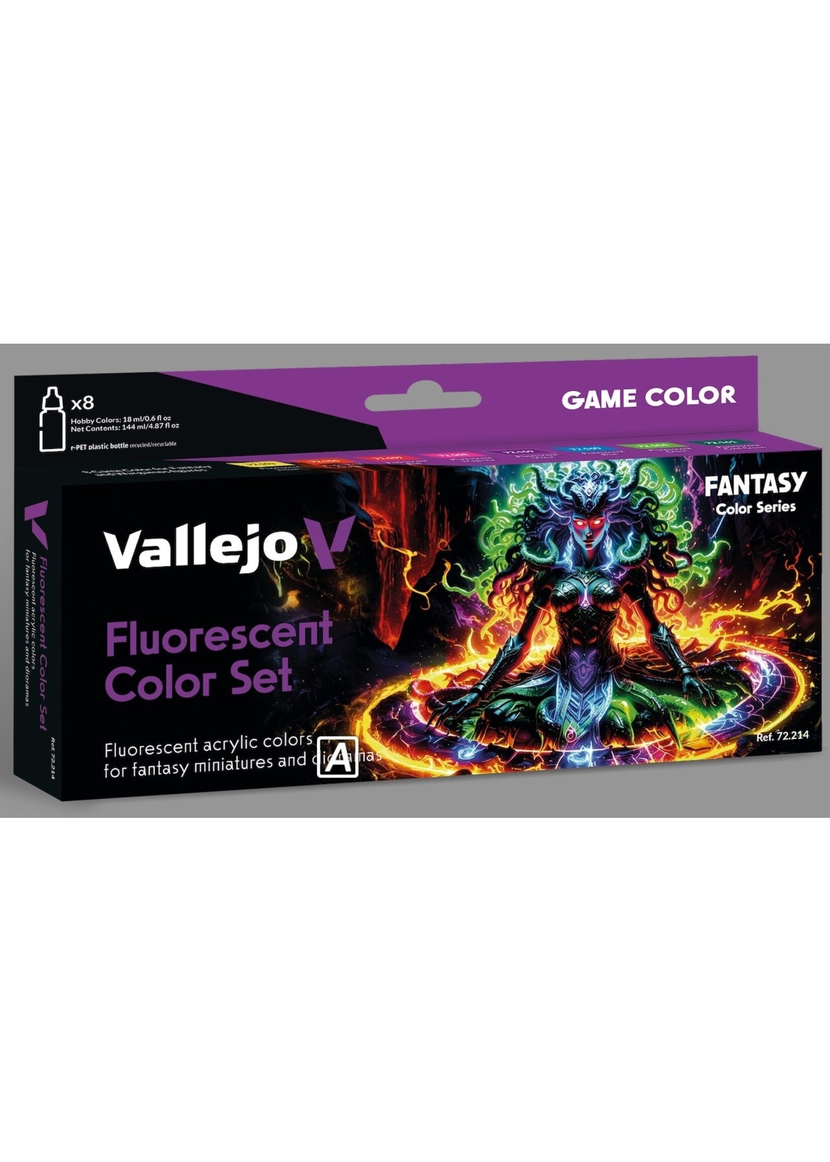 Vallejo VAL72214 Game Color Flourescent Set (8pc)