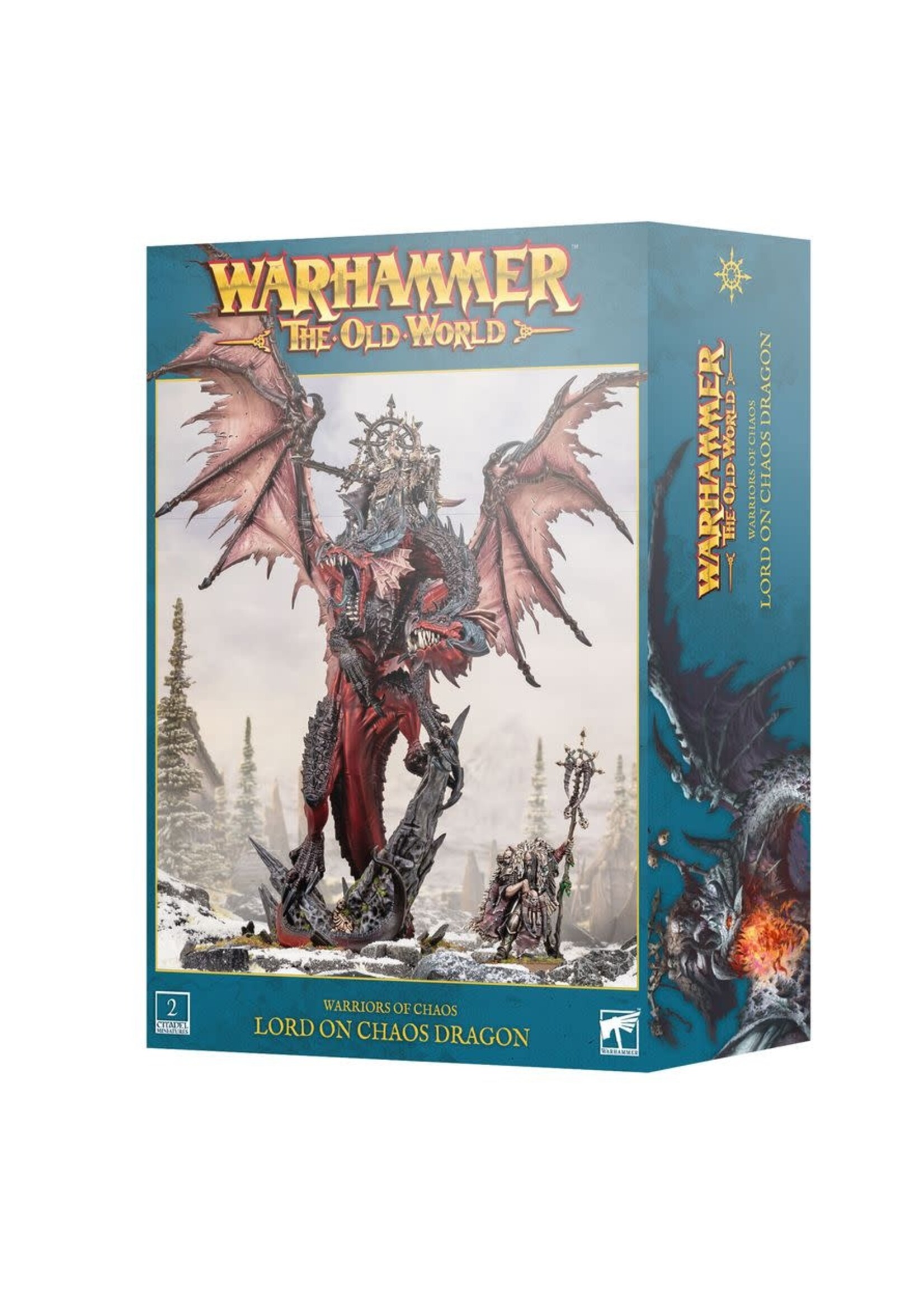 Old World Warriors of Chaos Lord on Chaos Dragon
