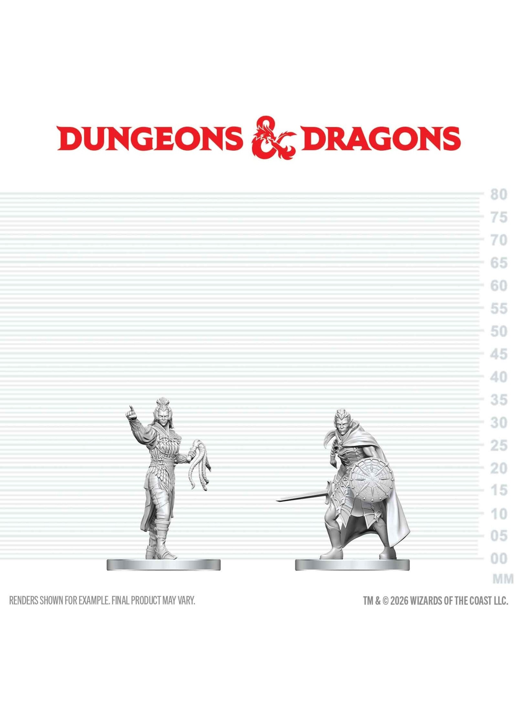 WizKids WK90893 DND Unpainted Minis WV29 Drow Elite Warrior & Drow Priestess Of Lolth