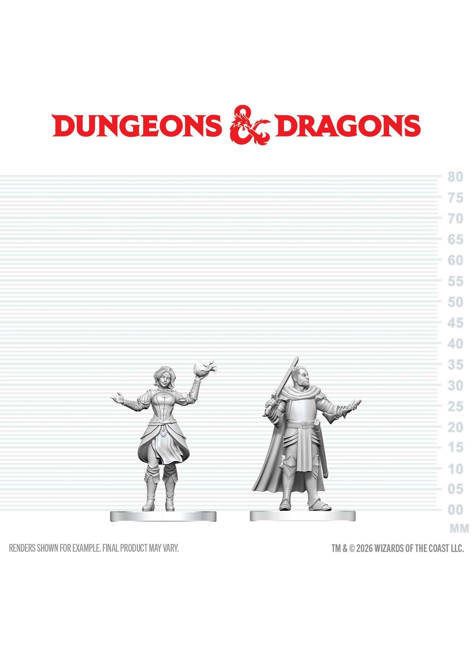 WizKids WK90904 DND Unpainted Minis WV29 Knight & Mage Apprentice