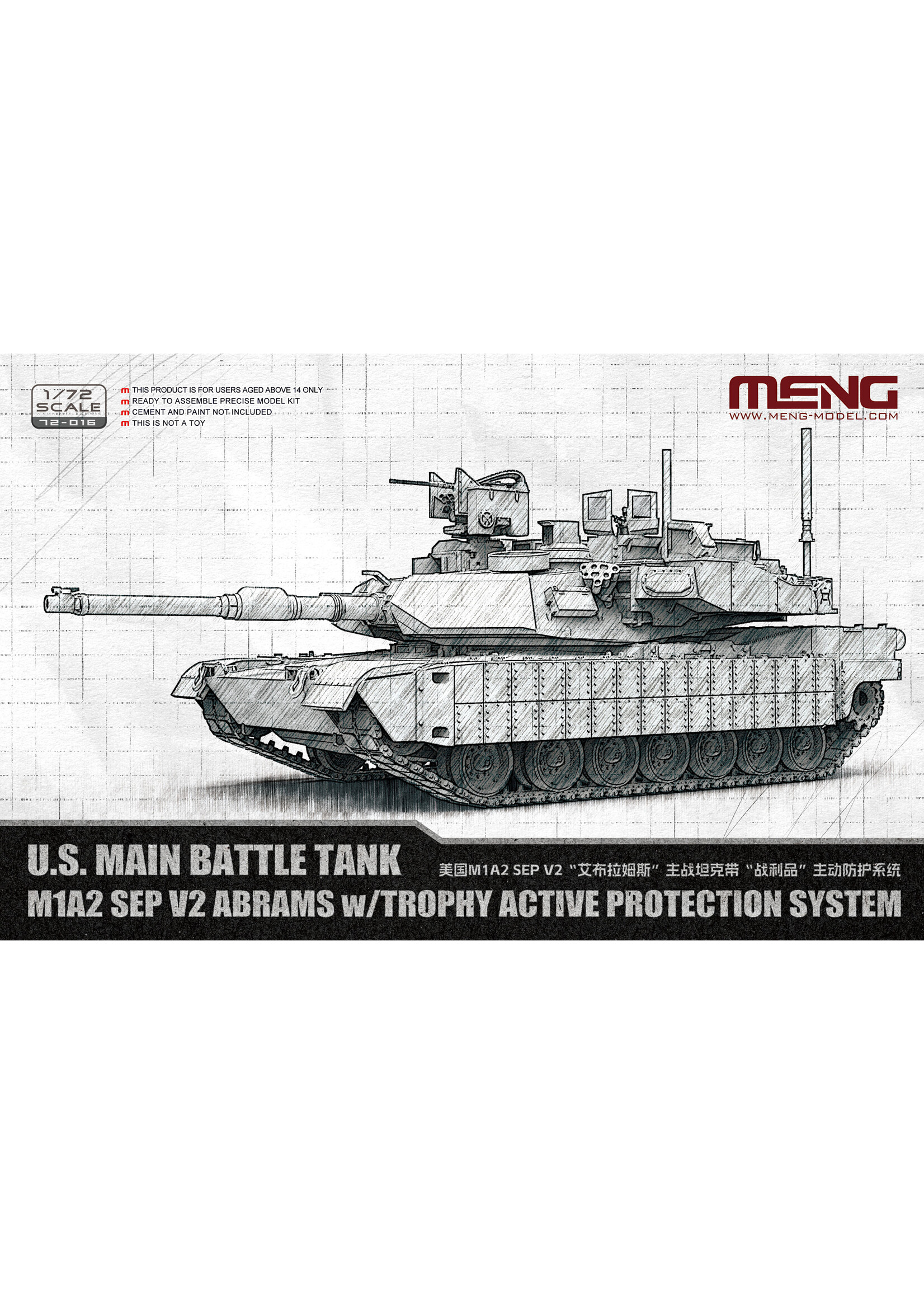 MENG MENG72016 US M1A2 Abrams (1/72)