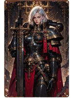 Metal Wall Sign 8x12 Inch Female Warrior