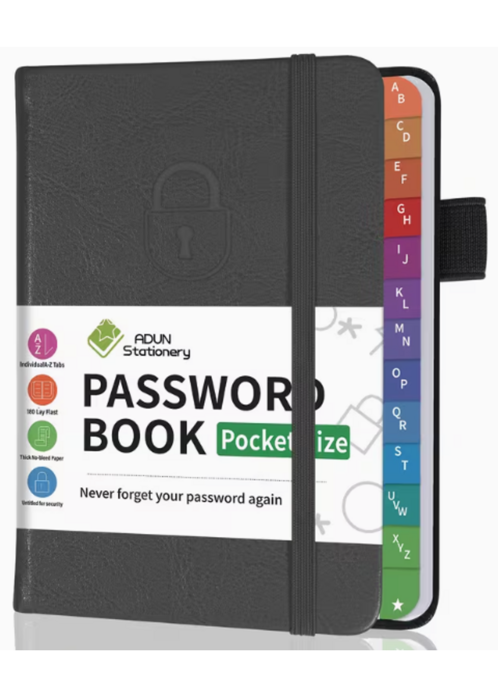 Premium Password Record Book Black