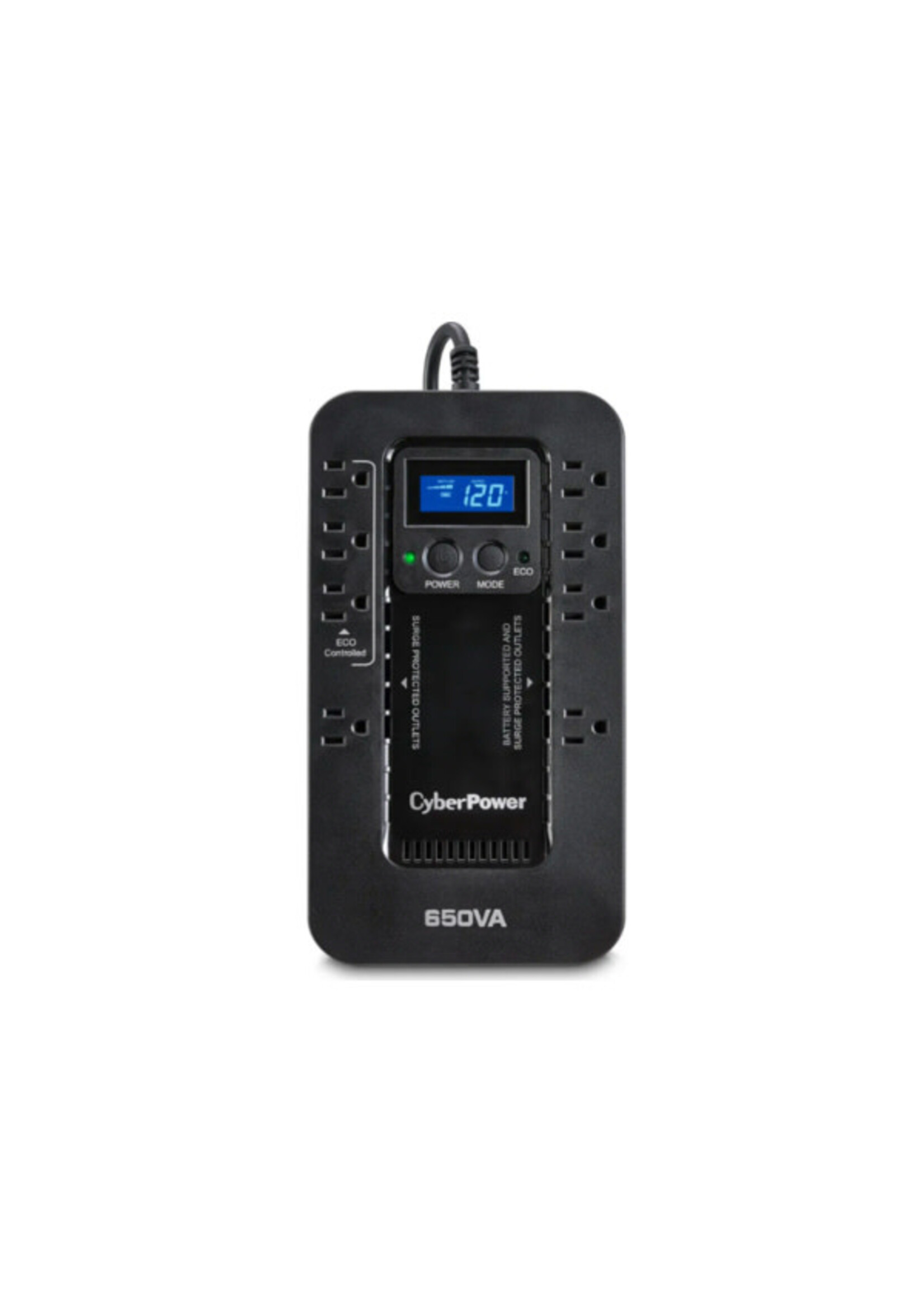 Cyberpower EC650LCD - UPS - Standby - 120 VAC +/-5% - 390Watt - 650VA - 15A - NEMA 5-15R - Black