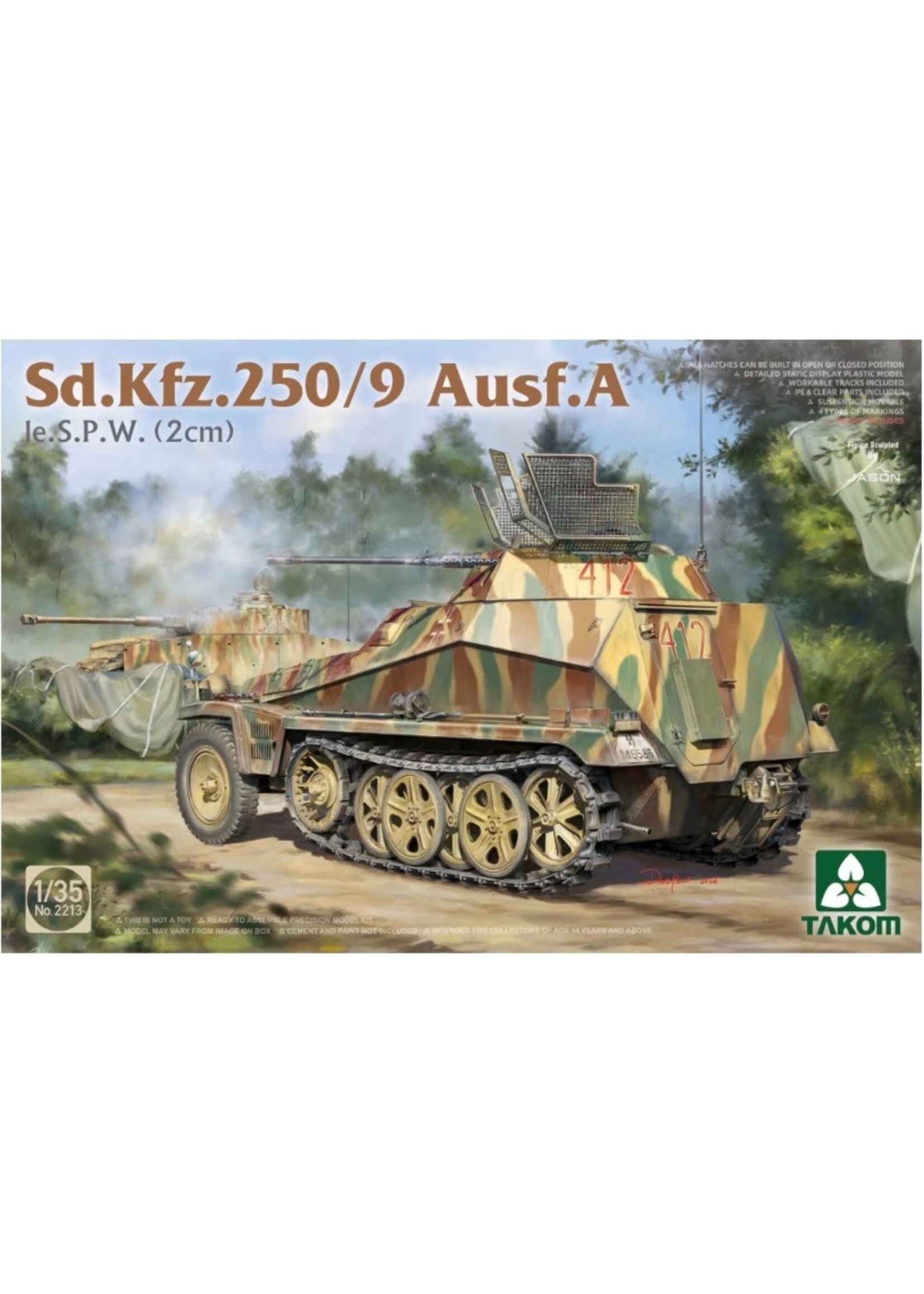 Takom TAK2213 Sd.Kfz.250/9 Ausf.A le SPW 2cm (1/35)
