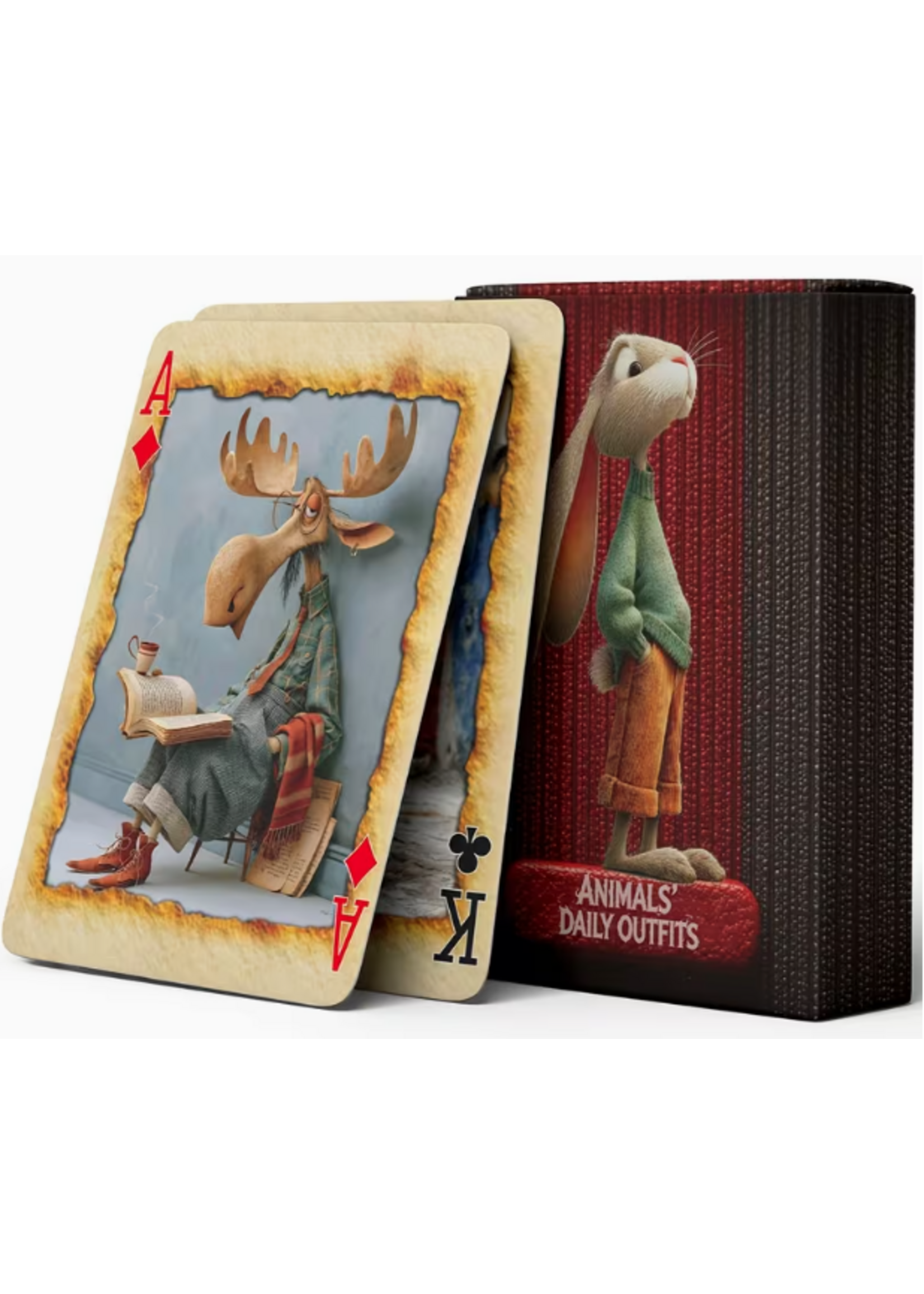 Cartoon Animals Playing Cards