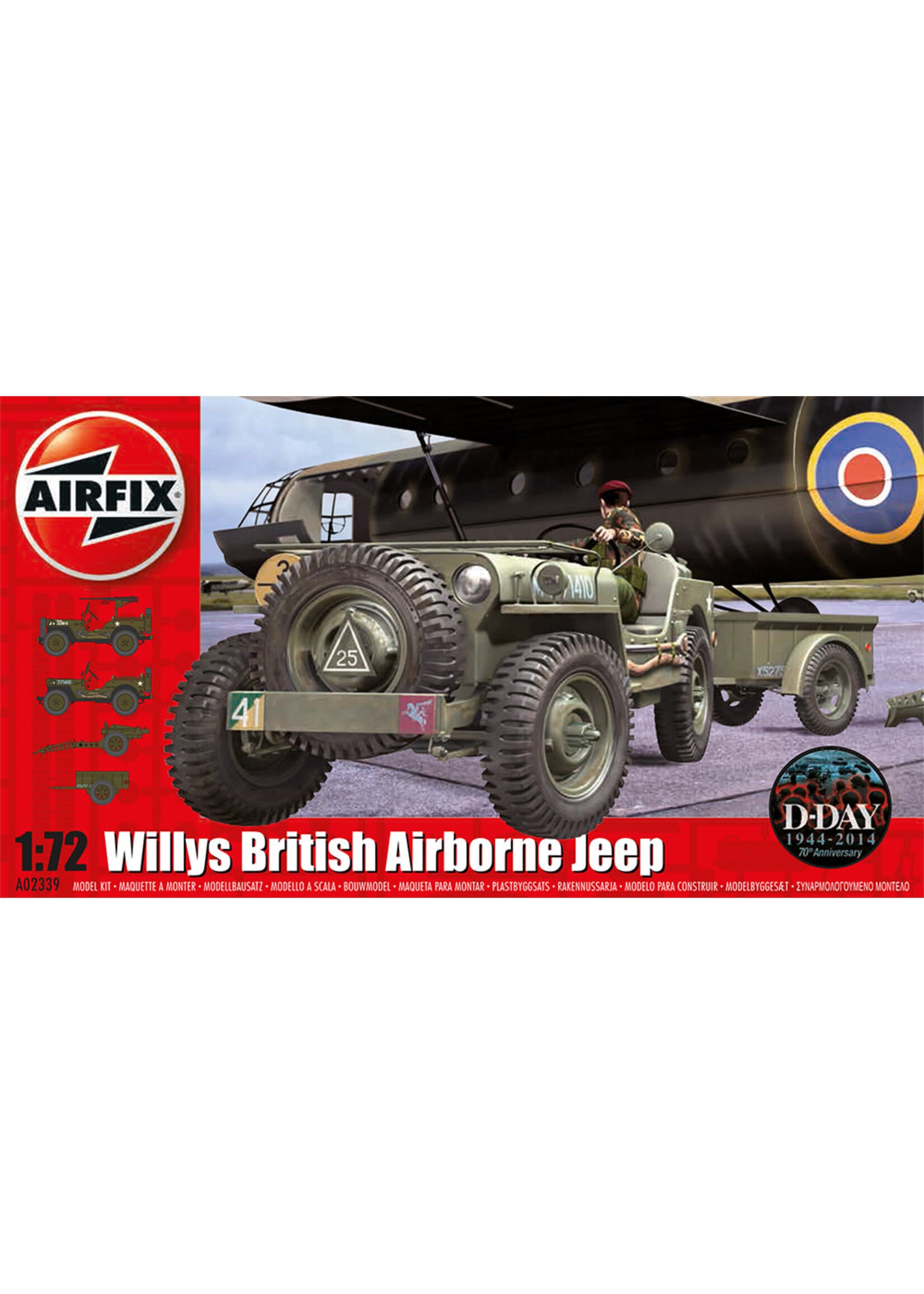 Airfix AIR02339 Willys Airborne Jeep with Trailer and 6PDR Gun (1/72)