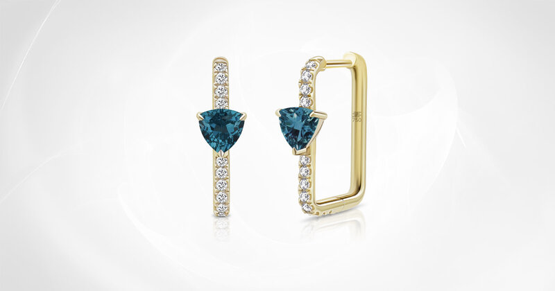 HIBA HAYEK HOOP Nº3 BLUE TOPAZ