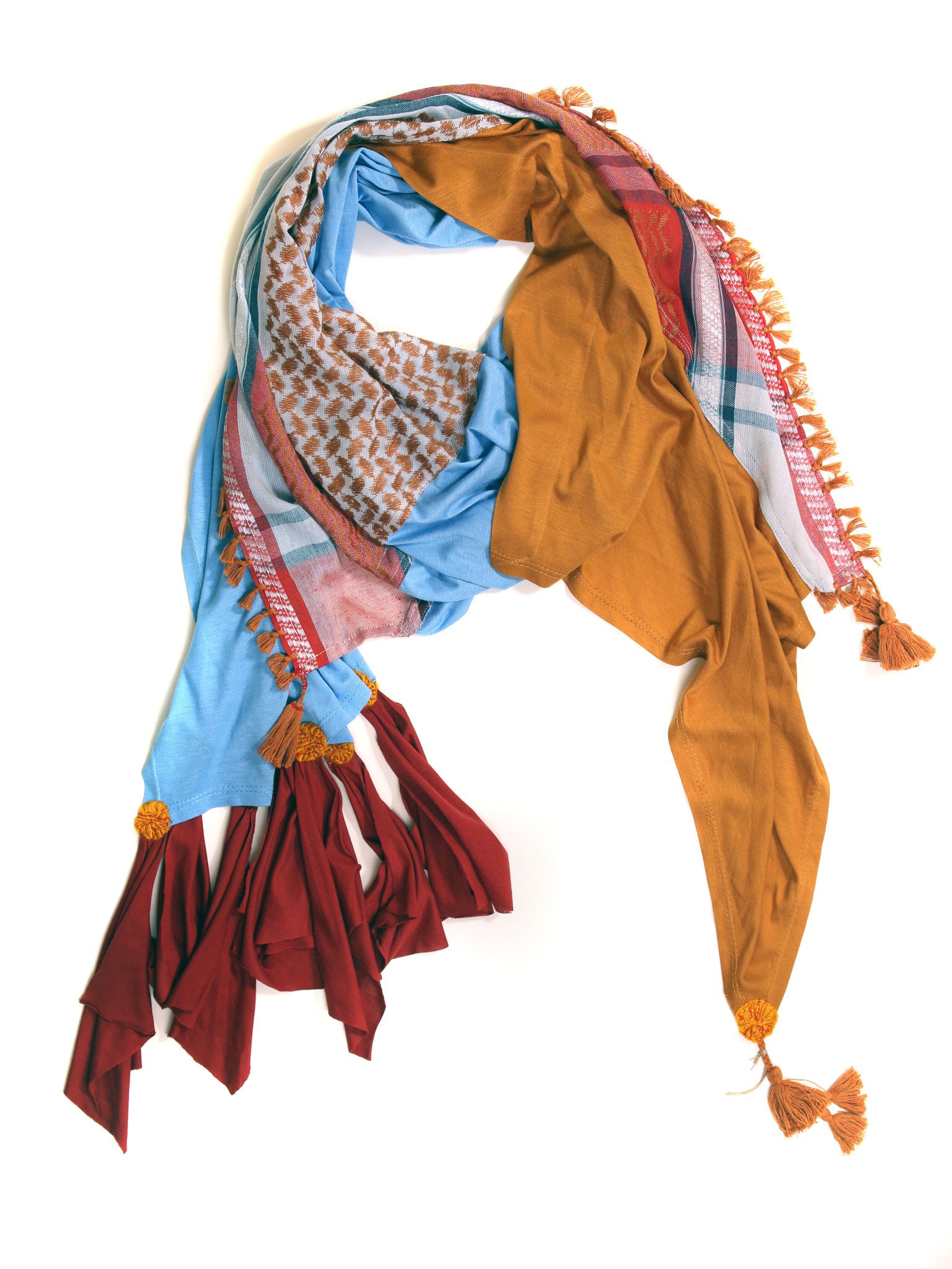 OLA'S GARDEN Nomad Spirit - Multi-Color Scarf with Tassels