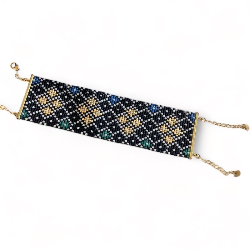 ASHERAH JEWELLERY The Cushions Bracelet in Black and Gold