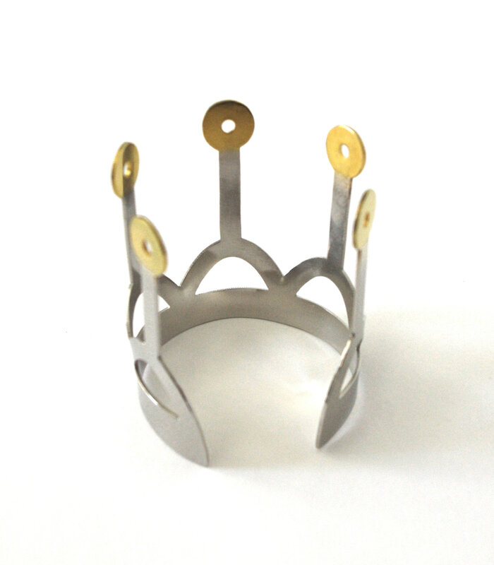 DANA ROUSAN Silver gold plated Cuff bracelet with yellow tips