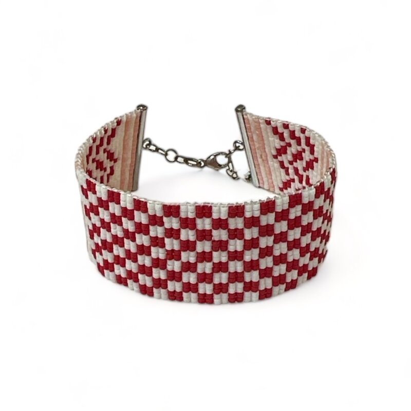 ASHERAH JEWELLERY Red and White Kufiyah Bracelet