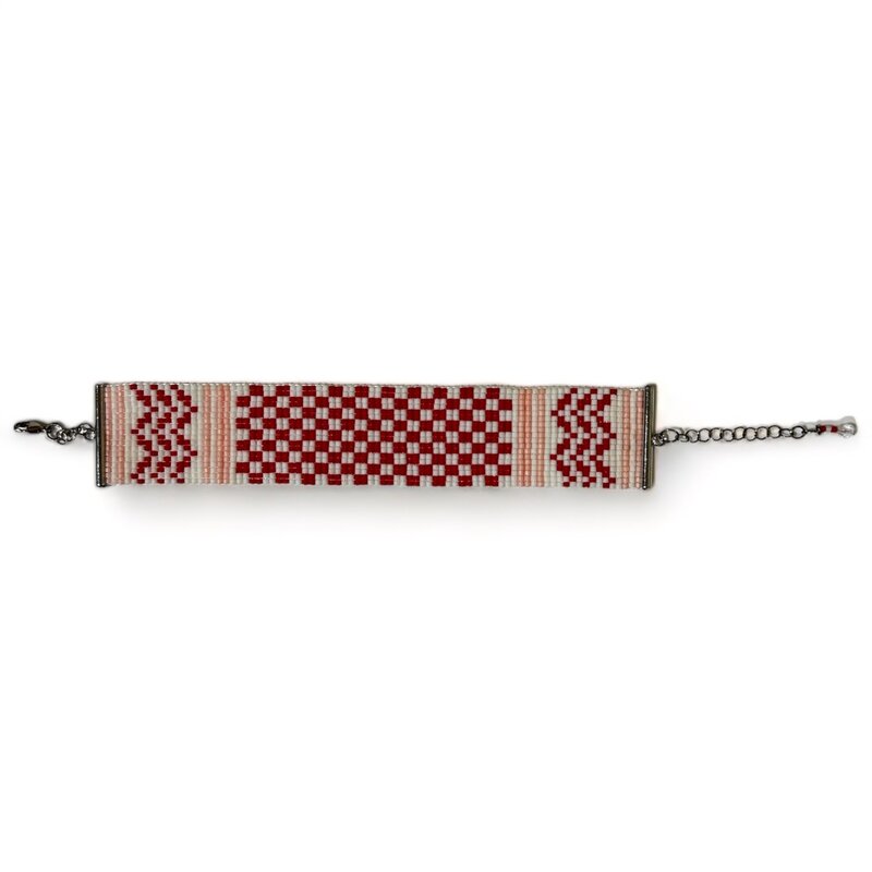 ASHERAH JEWELLERY Red and White Kufiyah Bracelet