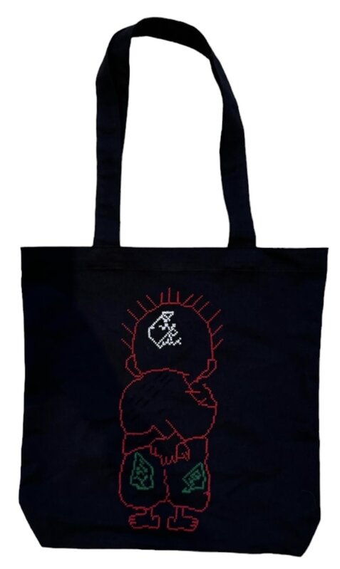 STUDIO TALINE Black Handala Tote Bag