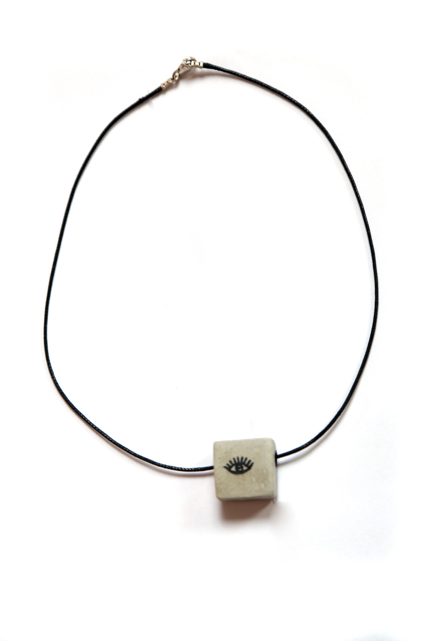 RUBA DESIGNER Square Shaped Cement Necklace with Eye