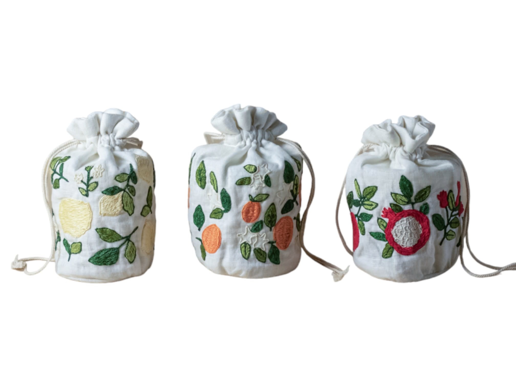 JORDAN RIVER FOUNDATION Candle Set with Embroidered Pouches