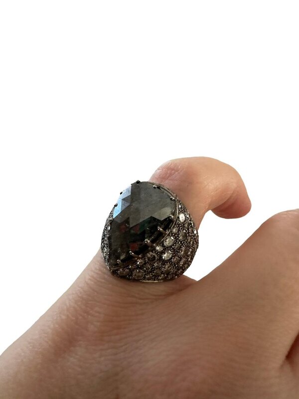 YOLA JAHSHAN Black Diamonds Pinky Ring