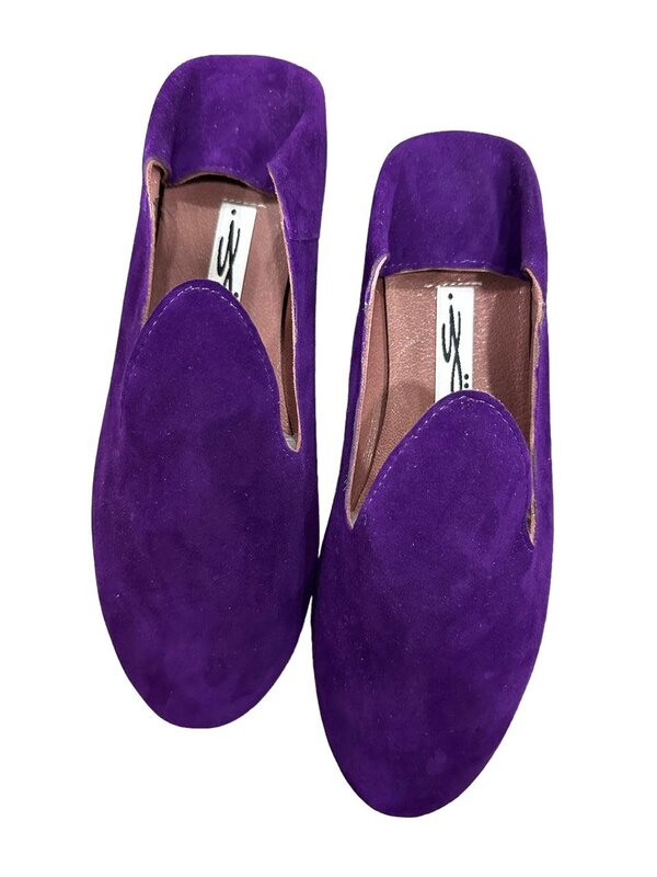 YOLA JAHSHAN FASHION Babouche Purple velvet