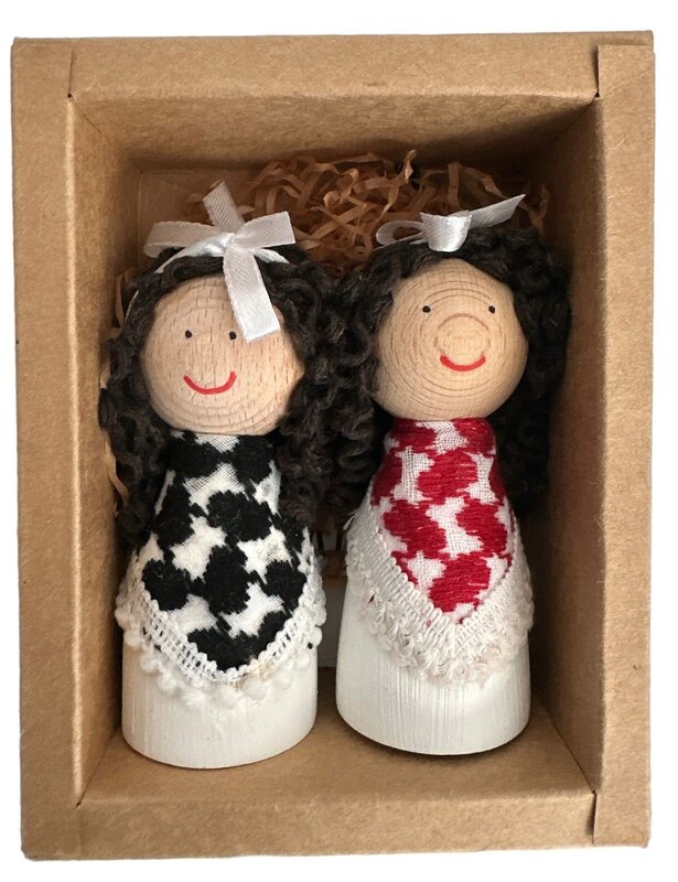 SMIZE Palestinian-Jordanian Handmade Wooden Dolls Set