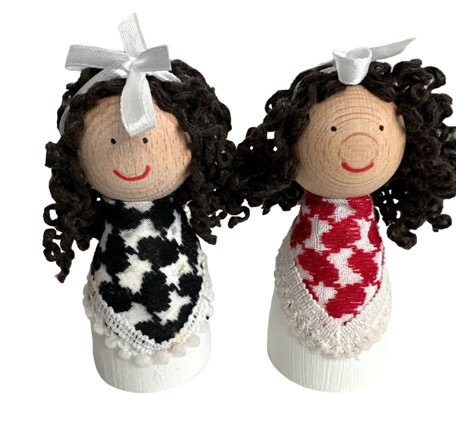 SMIZE Palestinian-Jordanian Handmade Wooden Dolls Set