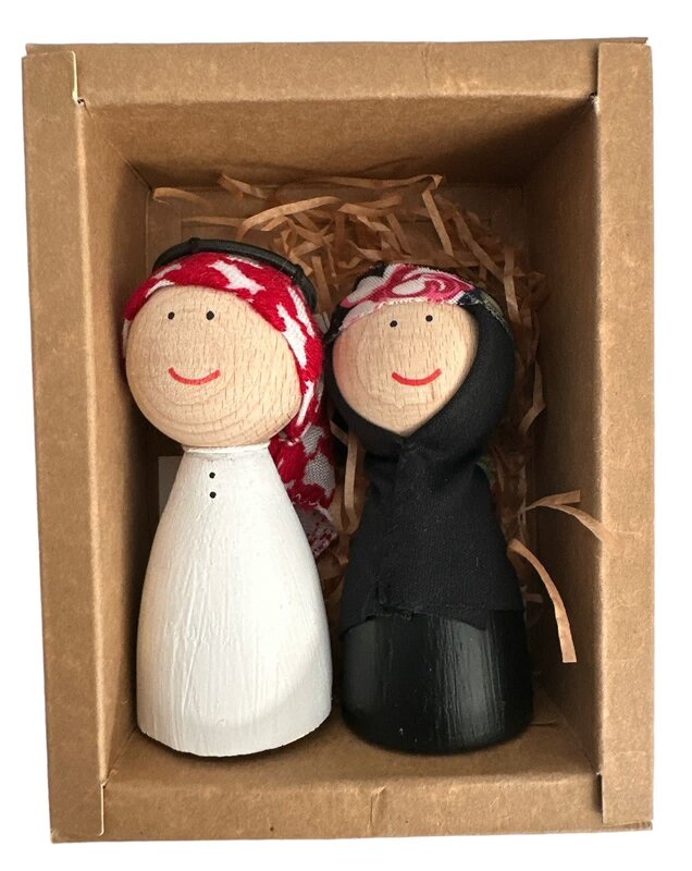 SMIZE Bedouin Handmade Wooden Dolls Set