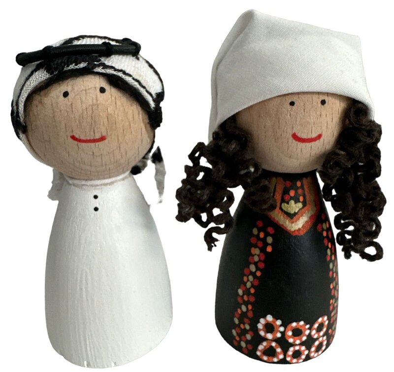 SMIZE Amman handmade wooden doll set