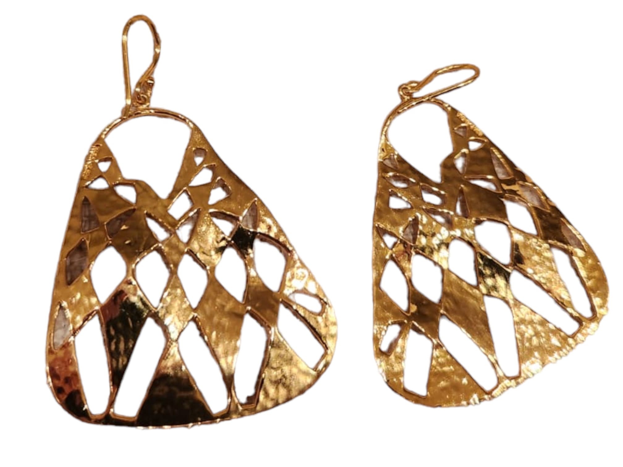 BY RAFAH Silver Gold Plated Dangling Earrings